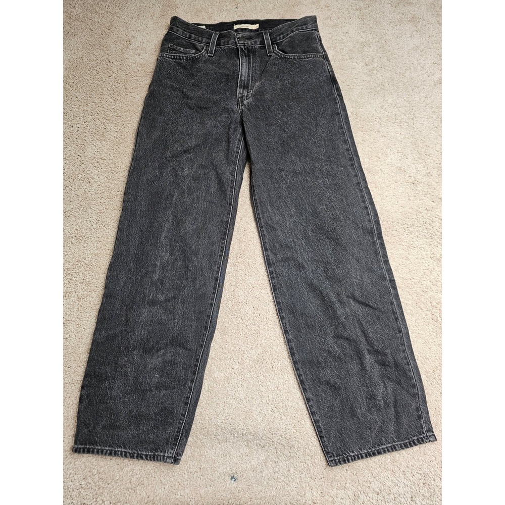 Levis Premium Baggy Dad Jeans Washed Black Wide Leg A3494-0014 Womens 26x30